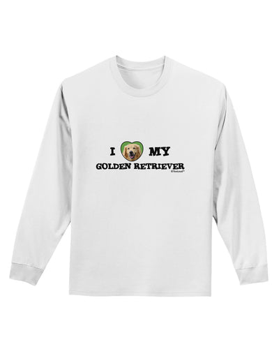 I Heart My Golden Retriever Adult Long Sleeve Shirt-Long Sleeve Shirt-TooLoud-White-Small-Davson Sales