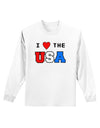 I Love Heart the USA Adult Long Sleeve Shirt-Long Sleeve Shirt-TooLoud-White-Small-Davson Sales