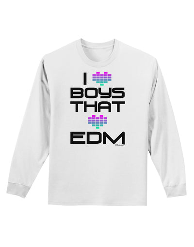 I Heart Boys That Heart EDM Adult Long Sleeve Shirt-Long Sleeve Shirt-TooLoud-White-Small-Davson Sales