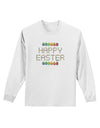 Happy Easter Eggs Adult Long Sleeve Shirt-Long Sleeve Shirt-TooLoud-White-Small-Davson Sales