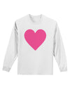 Big Pink Heart Valentine's Day Adult Long Sleeve Shirt-Long Sleeve Shirt-TooLoud-White-Small-Davson Sales