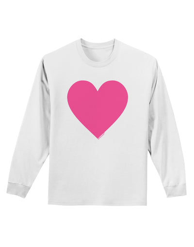 Big Pink Heart Valentine's Day Adult Long Sleeve Shirt-Long Sleeve Shirt-TooLoud-White-Small-Davson Sales