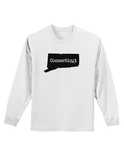 Connecticut - United States Shape Adult Long Sleeve Shirt by TooLoud-Long Sleeve Shirt-TooLoud-White-Small-Davson Sales