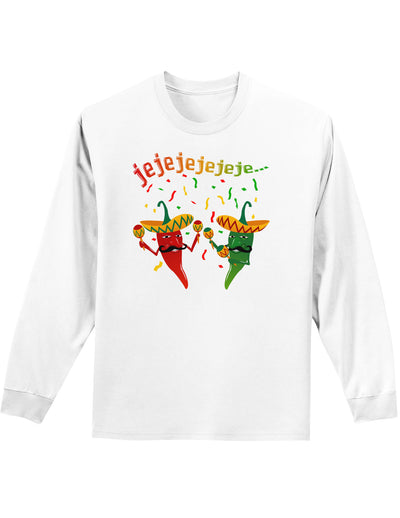 Jejeje Mexican Chili Peppers Adult Long Sleeve Shirt-Long Sleeve Shirt-TooLoud-White-Small-Davson Sales