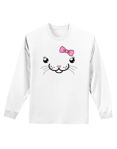 Kyu-T Face - Kattia Cute Girl Cat Adult Long Sleeve Shirt-Long Sleeve Shirt-TooLoud-White-Small-Davson Sales