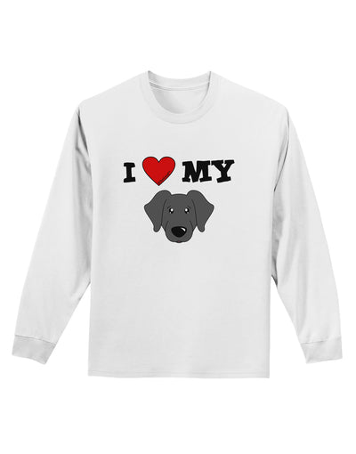 I Heart My - Cute Black Labrador Retriever Dog Adult Long Sleeve Shirt by TooLoud-Long Sleeve Shirt-TooLoud-White-Small-Davson Sales