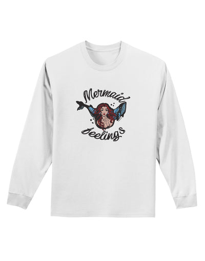 TooLoud Mermaid Feelings Adult Long Sleeve Shirt-Long Sleeve Shirt-TooLoud-White-Small-Davson Sales