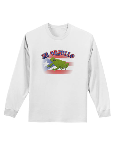 Mi Orgullo Coqui Adult Long Sleeve Shirt-Long Sleeve Shirt-TooLoud-White-Small-Davson Sales