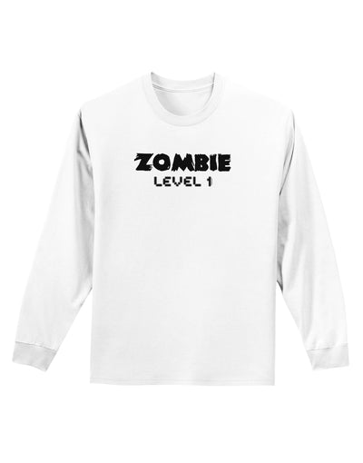 Zombie Level 1 - Funny - Halloween Adult Long Sleeve Shirt-Long Sleeve Shirt-TooLoud-White-Small-Davson Sales