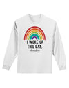 TooLoud I Woke Up This Gay Adult Long Sleeve Shirt-Long Sleeve Shirt-TooLoud-White-Small-Davson Sales