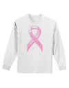 Pink Breast Cancer Awareness Ribbon - Stronger Everyday Adult Long Sleeve Shirt-Long Sleeve Shirt-TooLoud-White-Small-Davson Sales