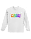 Proud American Rainbow Text Adult Long Sleeve Shirt by TooLoud-Long Sleeve Shirt-TooLoud-White-Small-Davson Sales