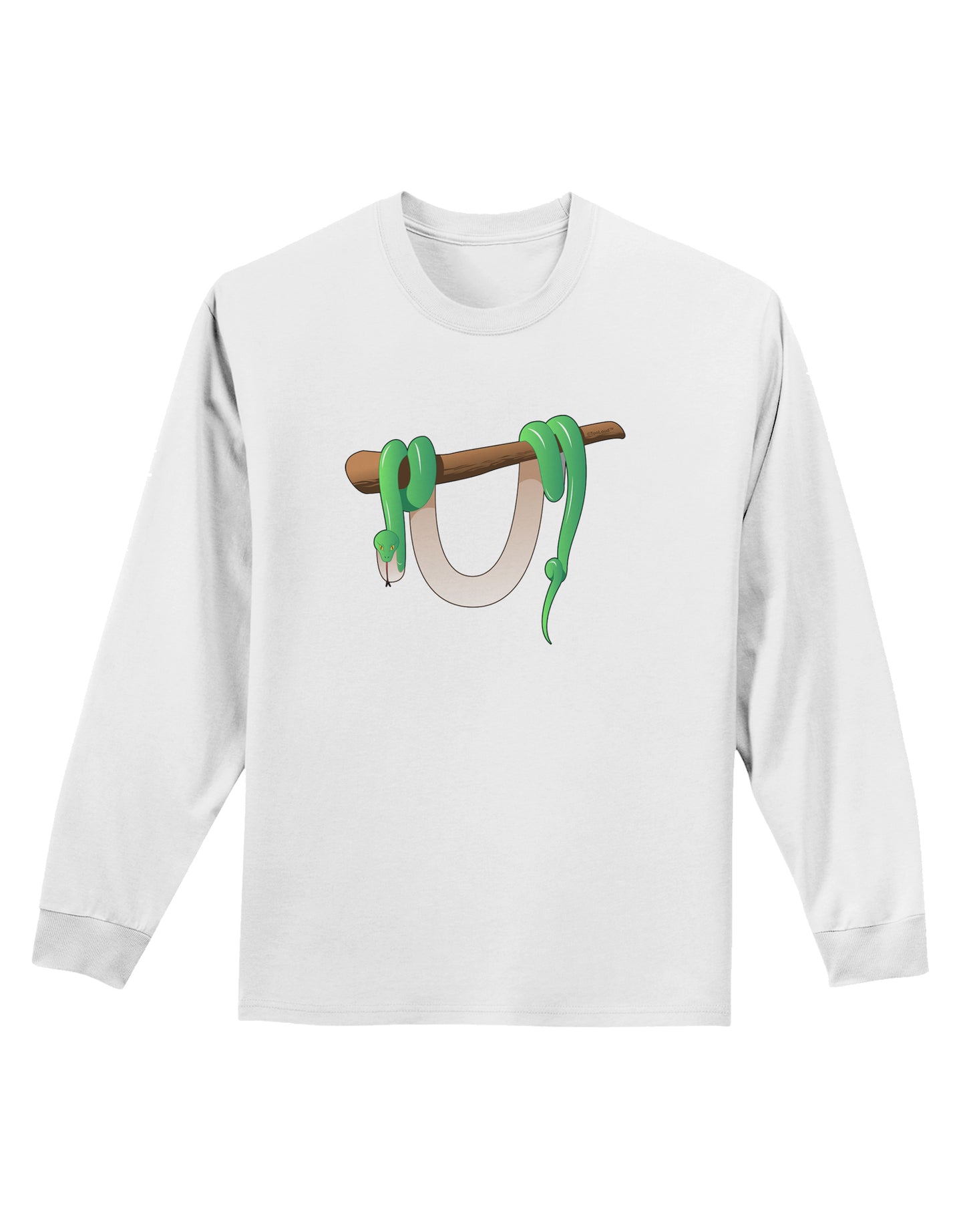 Anaconda Design Green Adult Long Sleeve Shirt-Long Sleeve Shirt-TooLoud-White-Small-Davson Sales