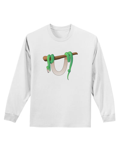 Anaconda Design Green Adult Long Sleeve Shirt-Long Sleeve Shirt-TooLoud-White-Small-Davson Sales