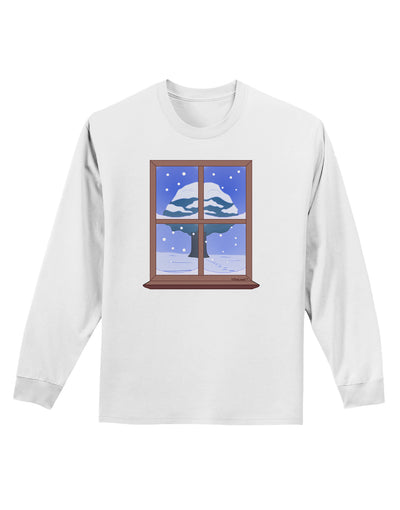 Frosty Window Design Adult Long Sleeve Shirt-Long Sleeve Shirt-TooLoud-White-Small-Davson Sales