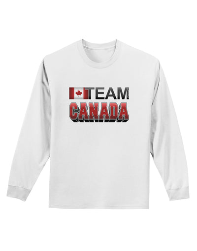 Sporty Team Canada Adult Long Sleeve Shirt-Long Sleeve Shirt-TooLoud-White-Small-Davson Sales