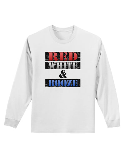 Red White & Booze Adult Long Sleeve Shirt-Long Sleeve Shirt-TooLoud-White-Small-Davson Sales