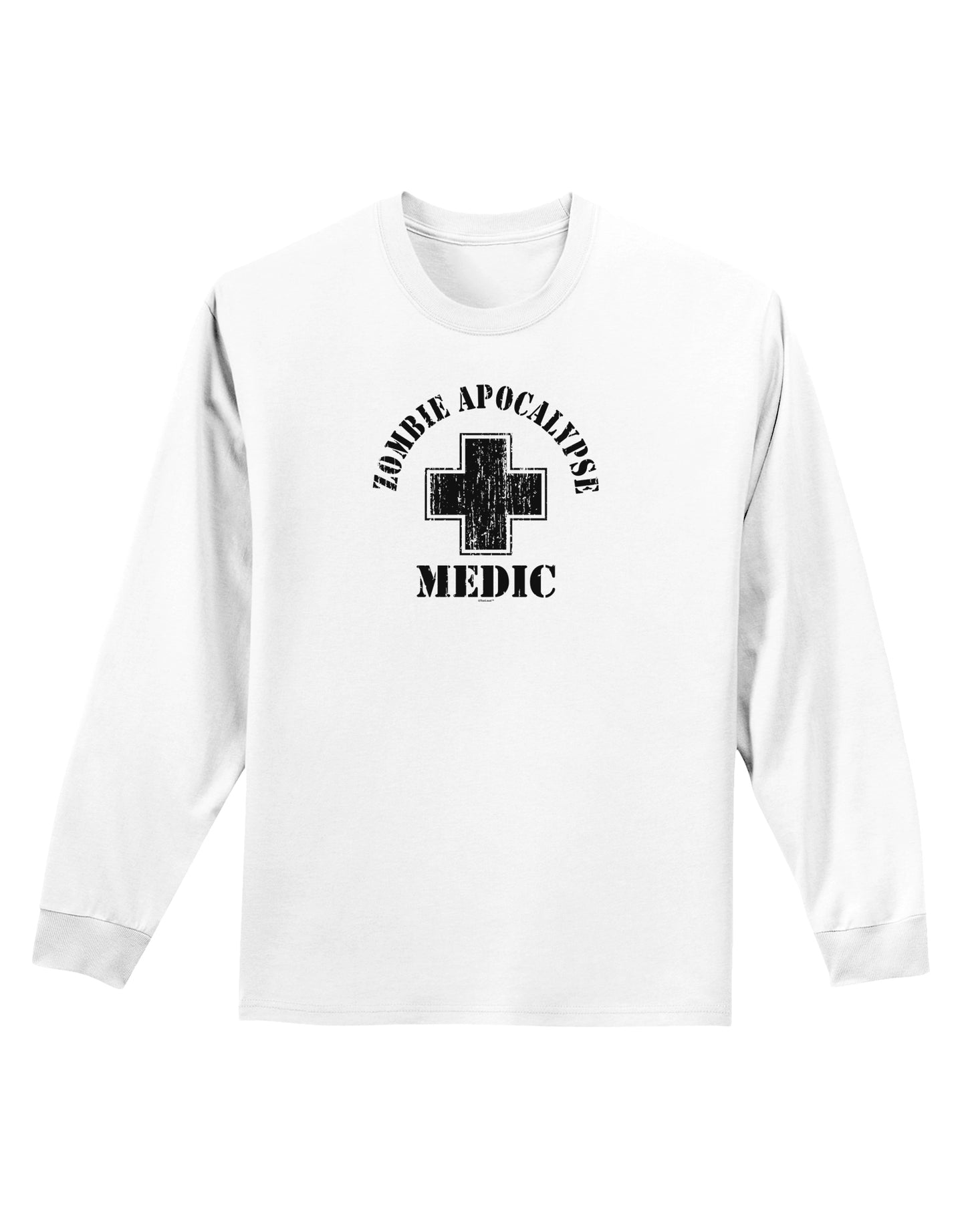 Zombie Apocalypse Group Role Medic Adult Long Sleeve Shirt-Long Sleeve Shirt-TooLoud-White-Small-Davson Sales