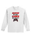 Nurse By Day Gamer By Night Adult Long Sleeve Shirt-Long Sleeve Shirt-TooLoud-White-Small-Davson Sales