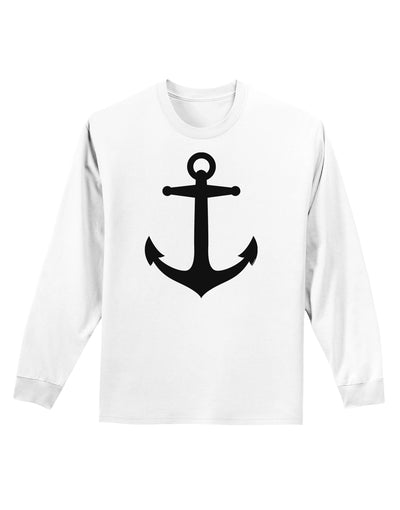 Nautical Sailor Anchor Adult Long Sleeve Shirt-Long Sleeve Shirt-TooLoud-White-Small-Davson Sales