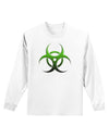 Biohazard Symbol Green Stone-Apocalypse Adult Long Sleeve Shirt-Long Sleeve Shirt-TooLoud-White-Small-Davson Sales