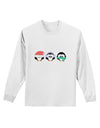 Christmas Penguins See No Evil Hear No Evil Speak No Evil Adult Long Sleeve Shirt-Long Sleeve Shirt-TooLoud-White-Small-Davson Sales