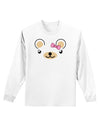 Kyu-T Ears - Beartholomea Girl Teddy Bear Adult Long Sleeve Shirt-Long Sleeve Shirt-TooLoud-White-Small-Davson Sales