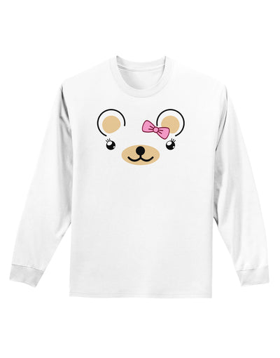 Kyu-T Ears - Beartholomea Girl Teddy Bear Adult Long Sleeve Shirt-Long Sleeve Shirt-TooLoud-White-Small-Davson Sales