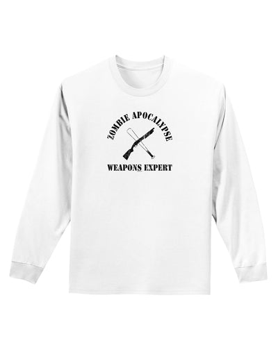 Zombie Apocalypse Group Weapons Expert Adult Long Sleeve Shirt-Long Sleeve Shirt-TooLoud-White-Small-Davson Sales