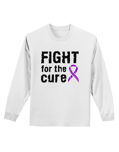 Fight for the Cure - Purple Ribbon Epilepsy Adult Long Sleeve Shirt-Long Sleeve Shirt-TooLoud-White-Small-Davson Sales