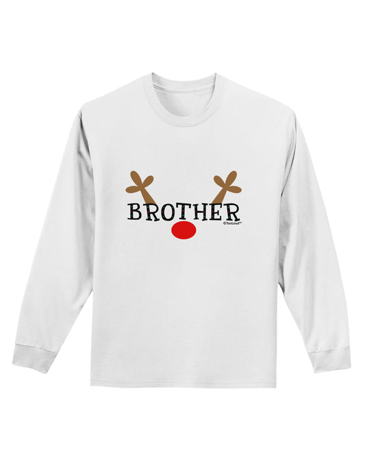 Matching Family Christmas Design - Reindeer - Brother Adult Long Sleeve Shirt by TooLoud-Long Sleeve Shirt-TooLoud-White-Small-Davson Sales