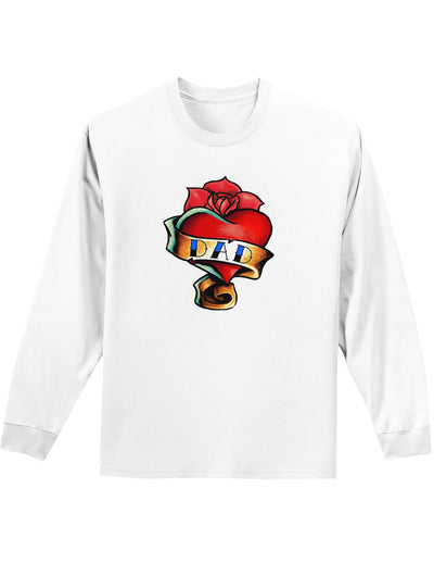 Tattoo Heart Dad Adult Long Sleeve Shirt-Long Sleeve Shirt-TooLoud-White-Small-Davson Sales