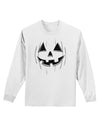 Halloween Pumpkin Smile Jack O Lantern Adult Long Sleeve Shirt-Long Sleeve Shirt-TooLoud-White-Small-Davson Sales