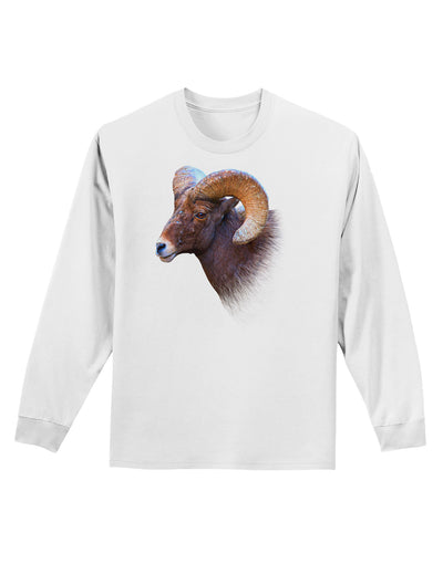 Majestic Bighorn Ram Adult Long Sleeve Shirt-Long Sleeve Shirt-TooLoud-White-Small-Davson Sales