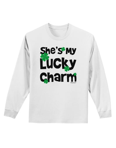 She's My Lucky Charm - Matching Couples Design Adult Long Sleeve Shirt by TooLoud-Long Sleeve Shirt-TooLoud-White-Small-Davson Sales