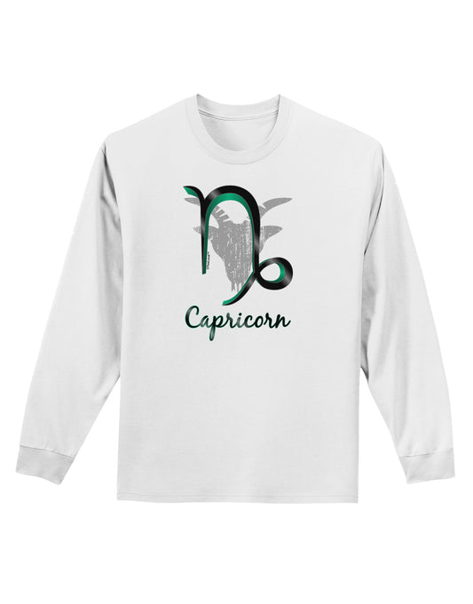 Capricorn Symbol Adult Long Sleeve Shirt-Long Sleeve Shirt-TooLoud-White-Small-Davson Sales