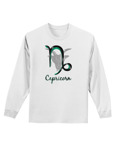 Capricorn Symbol Adult Long Sleeve Shirt-Long Sleeve Shirt-TooLoud-White-Small-Davson Sales