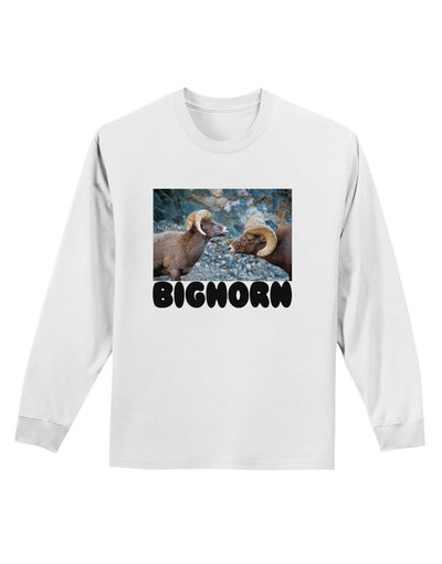 Two Bighorn Rams Text Adult Long Sleeve Shirt-Long Sleeve Shirt-TooLoud-White-Small-Davson Sales