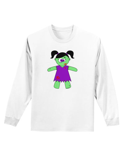 Zombie Girl Halloween Adult Long Sleeve Shirt-Long Sleeve Shirt-TooLoud-White-Small-Davson Sales