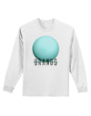 Planet Uranus Text Adult Long Sleeve Shirt-Long Sleeve Shirt-TooLoud-White-Small-Davson Sales