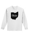 Ohio - United States Shape Adult Long Sleeve Shirt by TooLoud-Long Sleeve Shirt-TooLoud-White-Small-Davson Sales