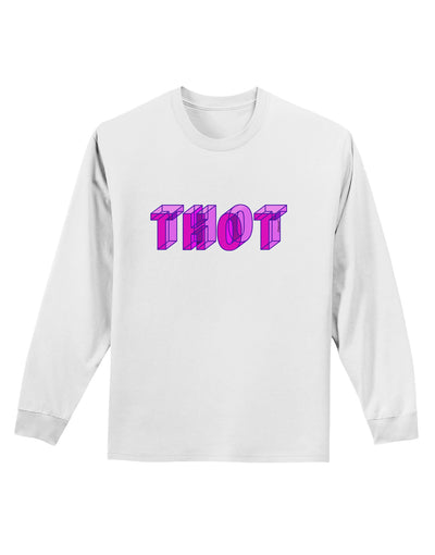 THOT Artistic Text Adult Long Sleeve Shirt-Long Sleeve Shirt-TooLoud-White-Small-Davson Sales