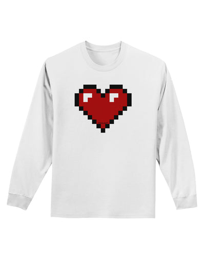 Pixel Heart Design 1 - Valentine's Day Adult Long Sleeve Shirt-Long Sleeve Shirt-TooLoud-White-Small-Davson Sales