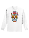 Version 1 Colorful Day of the Dead Calavera Adult Long Sleeve Shirt-Long Sleeve Shirt-TooLoud-White-Small-Davson Sales