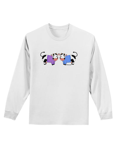 Cute Pair of Sweater Cows Adult Long Sleeve Shirt-Long Sleeve Shirt-TooLoud-White-Small-Davson Sales