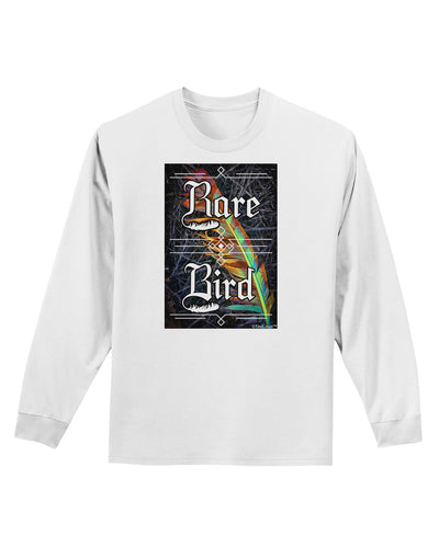 Rare Bird - Colorful Feather Adult Long Sleeve Shirt-Long Sleeve Shirt-TooLoud-White-Small-Davson Sales