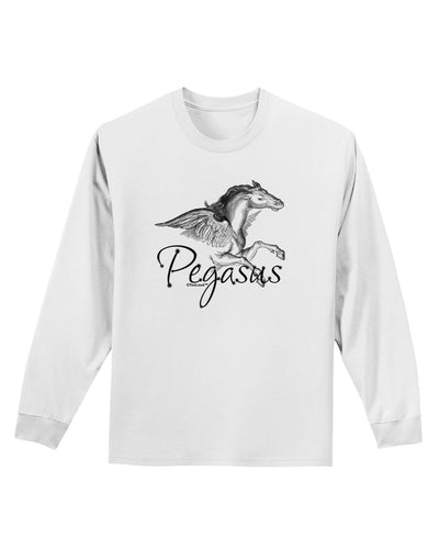 Pegasus Illustration Adult Long Sleeve Shirt-Long Sleeve Shirt-TooLoud-White-Small-Davson Sales