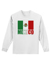 Mexican Flag - Mexico Text Adult Long Sleeve Shirt by TooLoud-Long Sleeve Shirt-TooLoud-White-Small-Davson Sales