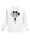 Skeleton Tuxedo Halloween Adult Long Sleeve Shirt-Long Sleeve Shirt-TooLoud-White-Small-Davson Sales