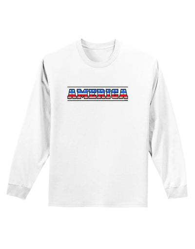 America Stars and Stripes Adult Long Sleeve Shirt-Long Sleeve Shirt-TooLoud-White-Small-Davson Sales